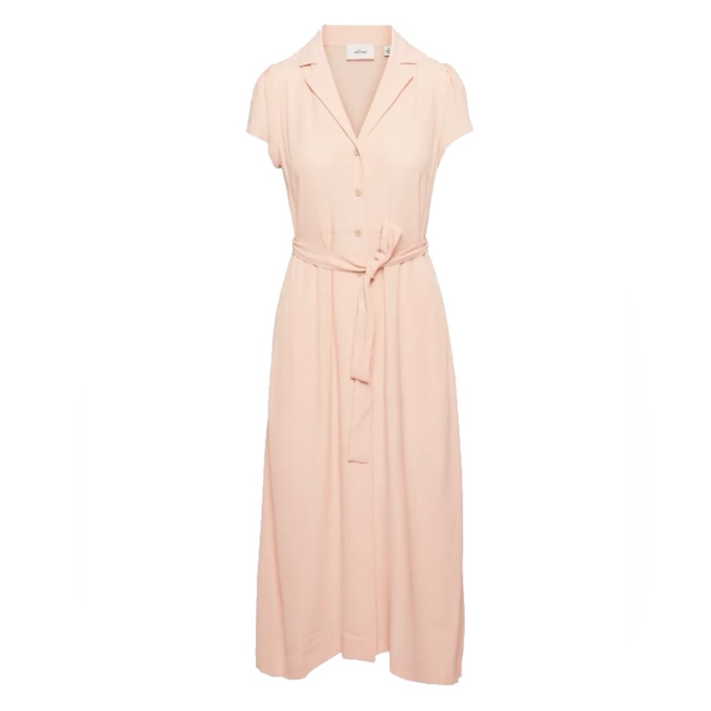 Aritzia Wilfred Blush Pink Shirt Maxi Dress